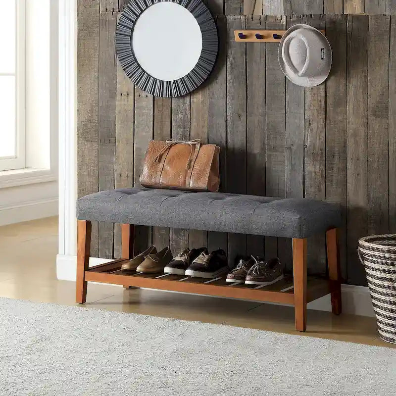Gray & Oak Finish Bench