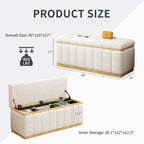 Linen Fabric Upholstered Solid wood frame Bench with Large Storage Space for the Living Room,Entryway and Bedroom