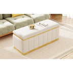 Linen Fabric Upholstered Solid wood frame Bench with Large Storage Space for the Living Room,Entryway and Bedroom