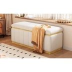 Linen Fabric Upholstered Solid wood frame Bench with Large Storage Space for the Living Room,Entryway and Bedroom