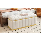 Linen Fabric Upholstered Solid wood frame Bench with Large Storage Space for the Living Room,Entryway and Bedroom