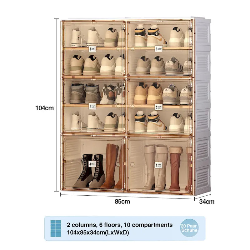 Portable Shoe cabinet Living Room,Stackable Storage Organizer Cabinet with Doors and Shelves,Shoe Box for Closet