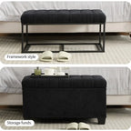Storage Ottoman Bench, Foot Rest with Legs, 16 x 30 x 16.1 Inches, End of Bed Bench, Storage Chest, Load up to 660 lb