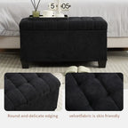 Storage Ottoman Bench, Foot Rest with Legs, 16 x 30 x 16.1 Inches, End of Bed Bench, Storage Chest, Load up to 660 lb