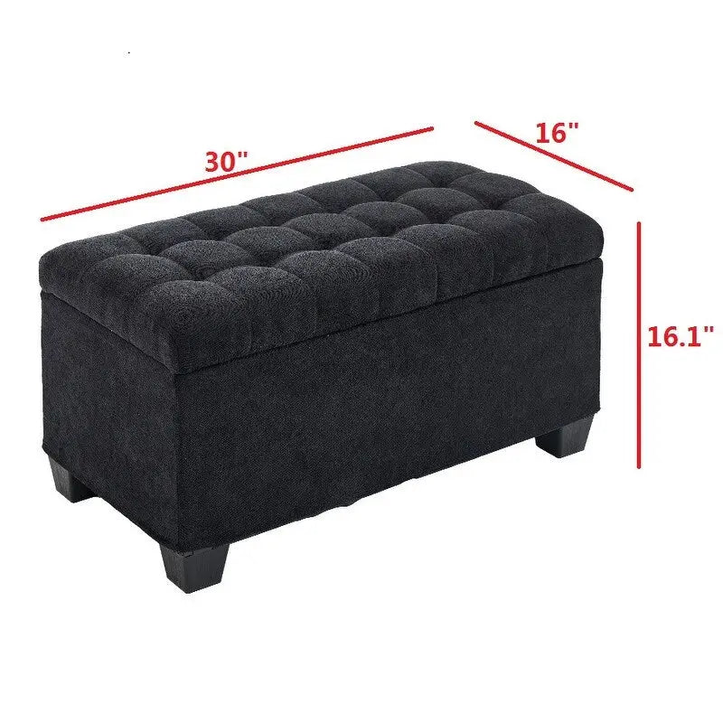 Storage Ottoman Bench, Foot Rest with Legs, 16 x 30 x 16.1 Inches, End of Bed Bench, Storage Chest, Load up to 660 lb