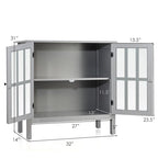 Storage Buffet Cabinet Glass Door Sideboard Console Table