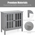 Storage Buffet Cabinet Glass Door Sideboard Console Table