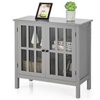 Storage Buffet Cabinet Glass Door Sideboard Console Table