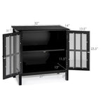 Storage Buffet Cabinet Glass Door Sideboard Console Table