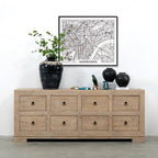 Weathered Natural Pine 8-Drawer Chest