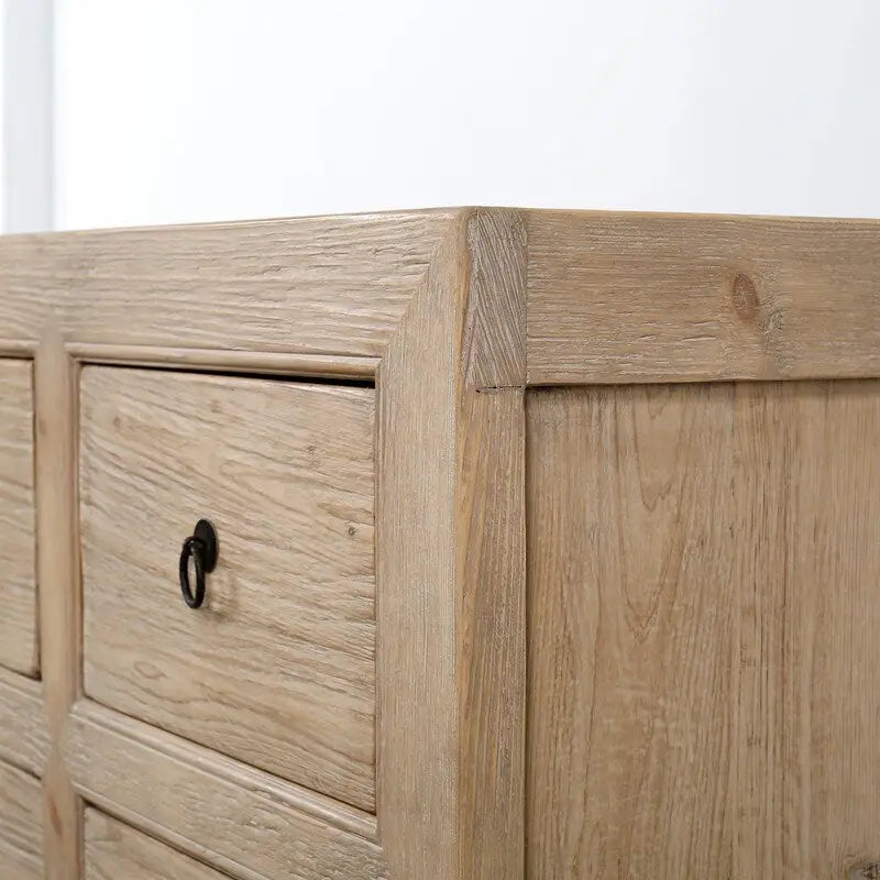 Weathered Natural Pine 8-Drawer Chest