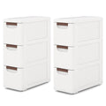 2 PCS 3-Drawer Narrow Rolling Storage Cabinet with Pull - See Details