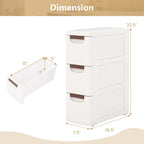 2 PCS 3-Drawer Narrow Rolling Storage Cabinet with Pull - See Details