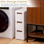 2 PCS 3-Drawer Narrow Rolling Storage Cabinet with Pull - See Details