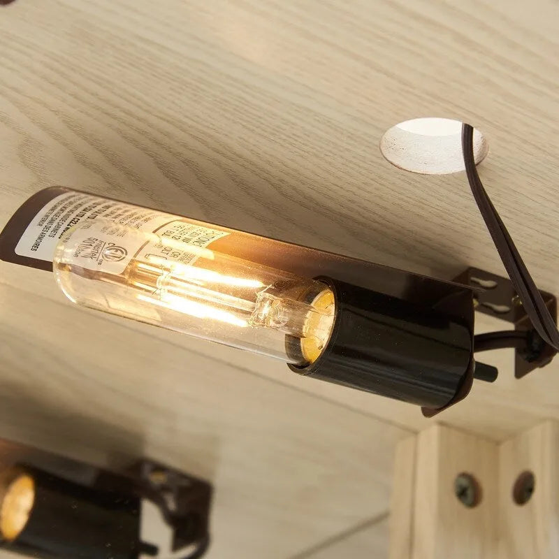 Corner Display Cabinet with Lighting - Cherry/White - Glass Door