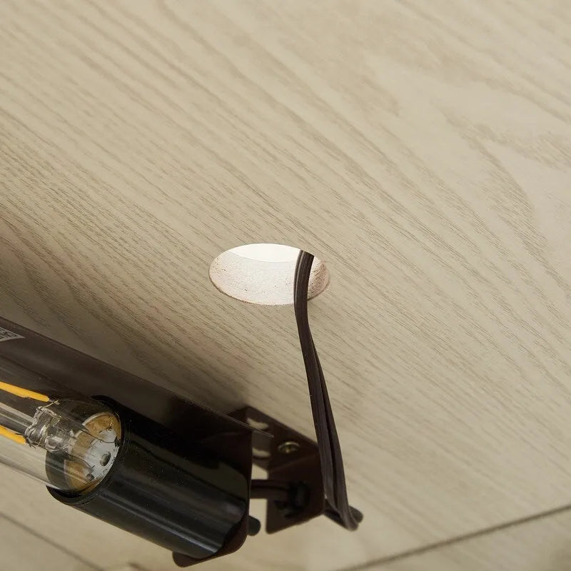 Corner Display Cabinet with Lighting - Cherry/White - Glass Door