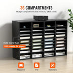 Office Mailbox Literature Organizers with 36 Compartments and Adjustable Shelves