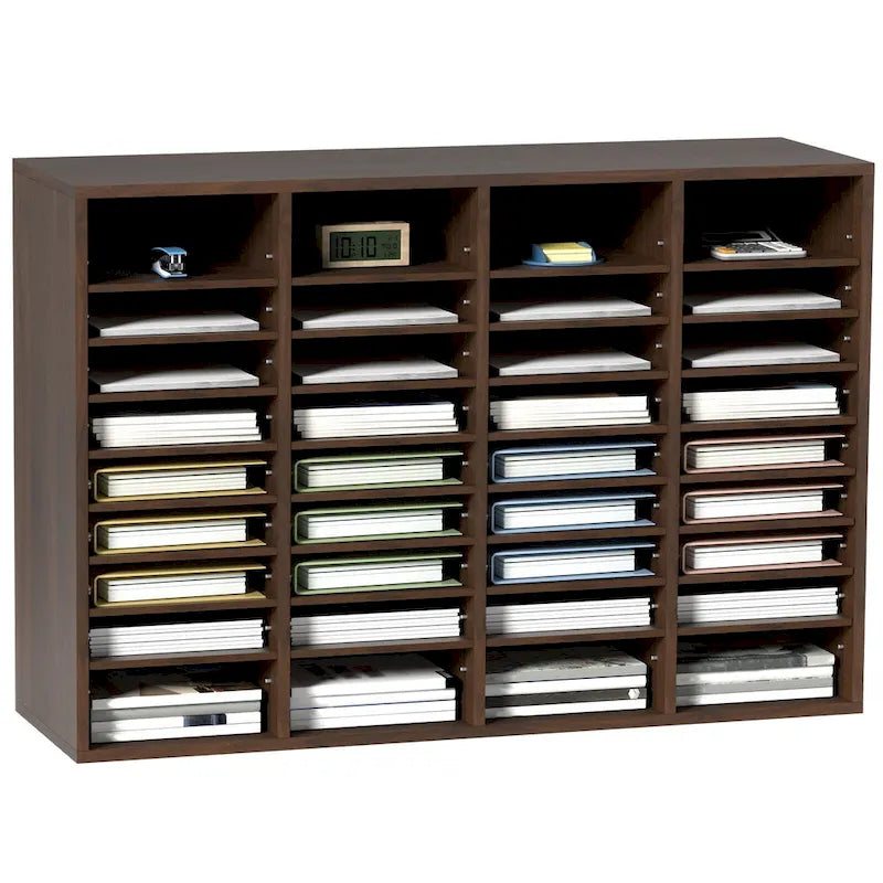 Office Mailbox Literature Organizers with 36 Compartments and Adjustable Shelves