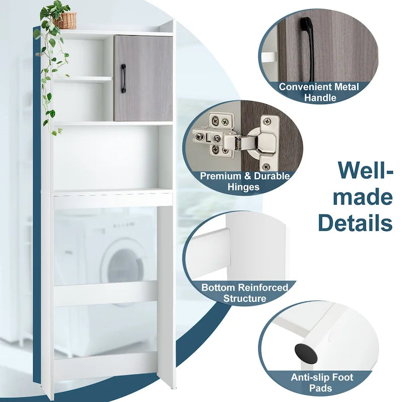 Over The Toilet Storage Cabinet Bathroom Space Saver w/ Open - See Details