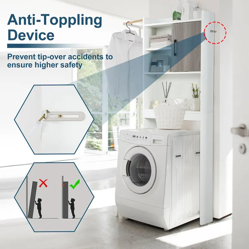 Over The Toilet Storage Cabinet Bathroom Space Saver w/ Open - See Details
