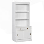 Modern Tall Bookshelf with LED Lighting and Versatile Storage Options