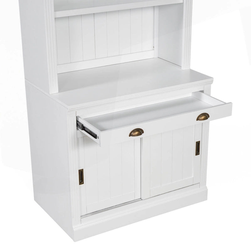 Modern Tall Bookshelf with LED Lighting and Versatile Storage Options