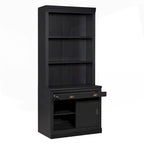 Modern Tall Bookshelf with LED Lighting and Versatile Storage Options