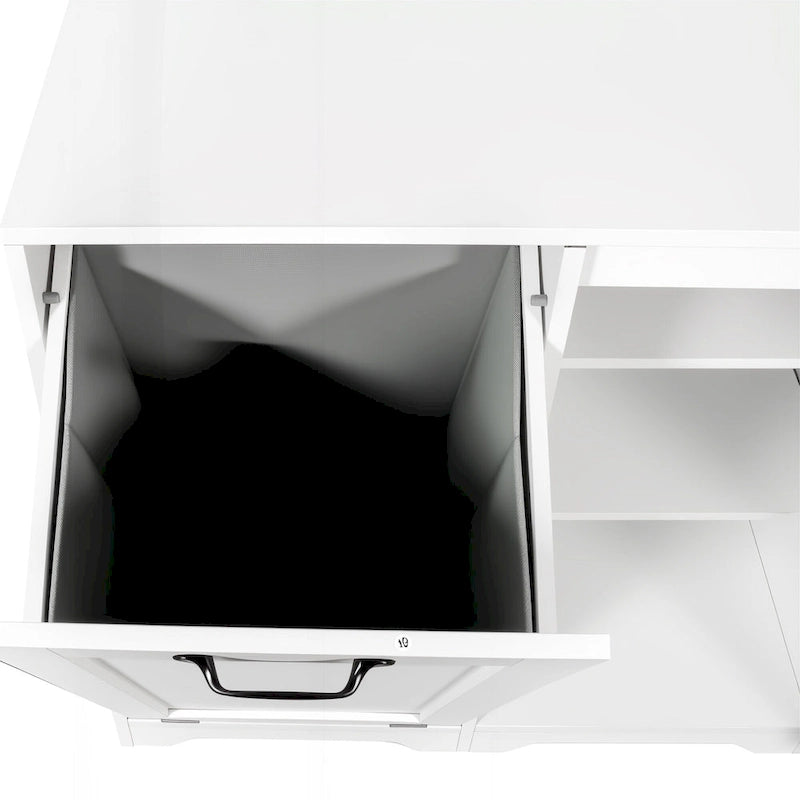 Versatile Freestanding Laundry Cabinet with Adjustable Shelves and Tilt-Out Hamper