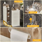 5-Tiers Slim Bathroom Storage Cabinet, Narrow Bathroom Storage Organizer Movable for Small Spaces