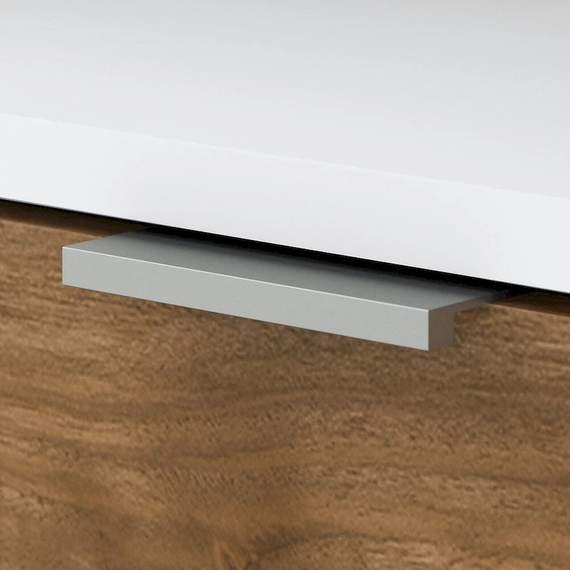 White & Walnut 2-Drawer File Cabinet - Assembled