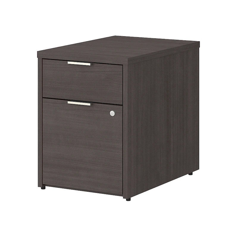 White & Walnut 2-Drawer File Cabinet - Assembled