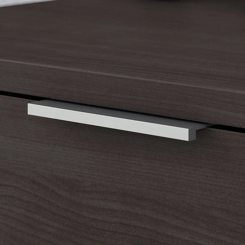 White & Walnut 2-Drawer File Cabinet - Assembled