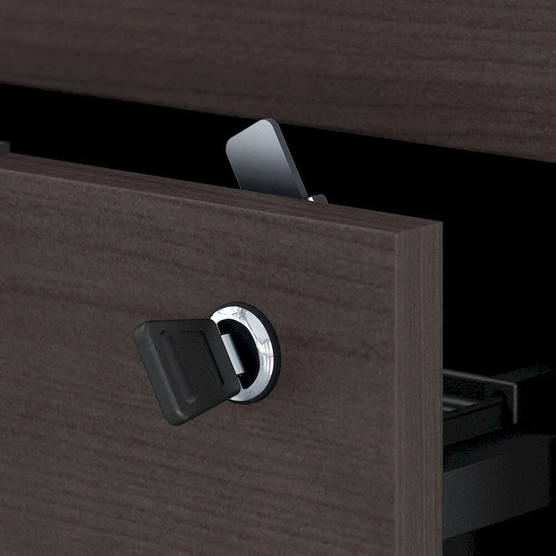 White & Walnut 2-Drawer File Cabinet - Assembled