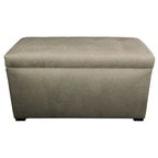 Beige Button-Tufted Storage Trunk Bench