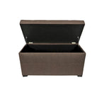 Beige Button-Tufted Storage Trunk Bench