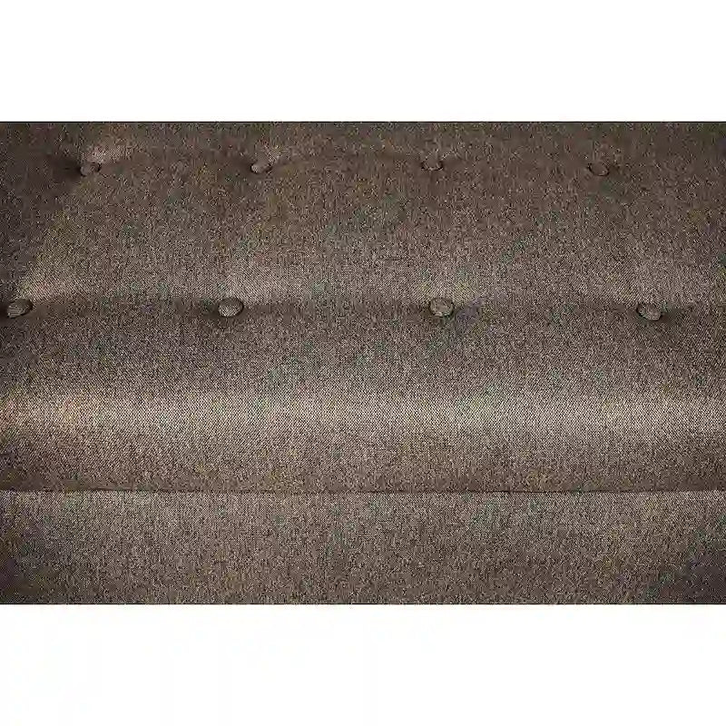 Beige Button-Tufted Storage Trunk Bench