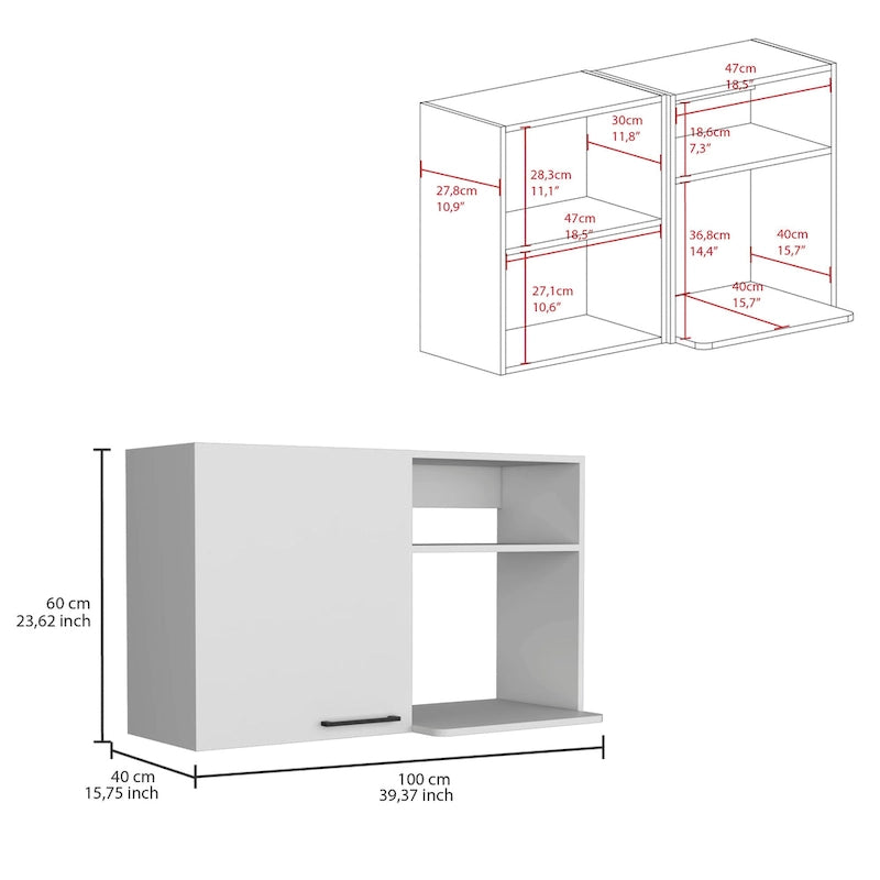 Kitchen wall cabinet, White Finish,High quality and durable