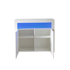Contemporary 2-Door Storage Cabinet with LED Lights