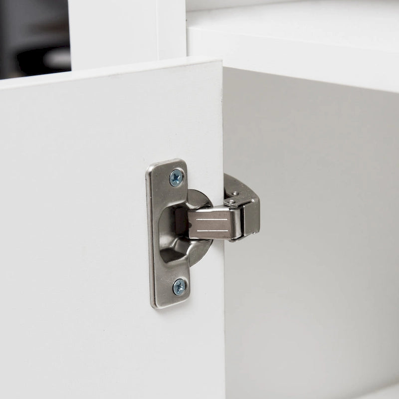 Contemporary 2-Door Storage Cabinet with LED Lights