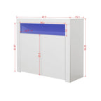 Contemporary 2-Door Storage Cabinet with LED Lights