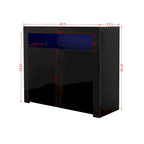 Contemporary 2-Door Storage Cabinet with LED Lights