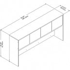 72W Office Hutch with 4 Doors