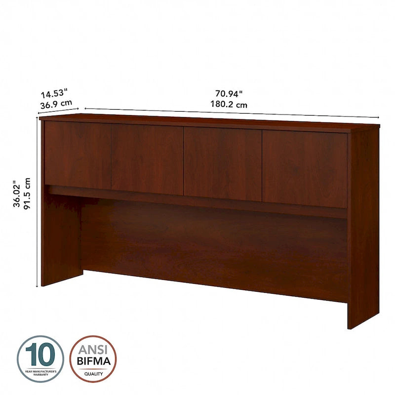 72W Office Hutch with 4 Doors