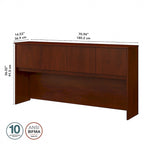 72W Office Hutch with 4 Doors