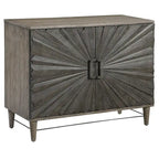 Grey Oak 2-Door Cabinet with Starburst Design