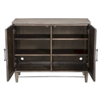 Grey Oak 2-Door Cabinet with Starburst Design