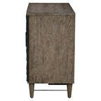 Grey Oak 2-Door Cabinet with Starburst Design
