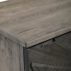 Grey Oak 2-Door Cabinet with Starburst Design