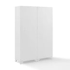White Distressed 2-Piece Pantry Cabinet Set
