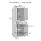 White Distressed 2-Piece Pantry Cabinet Set